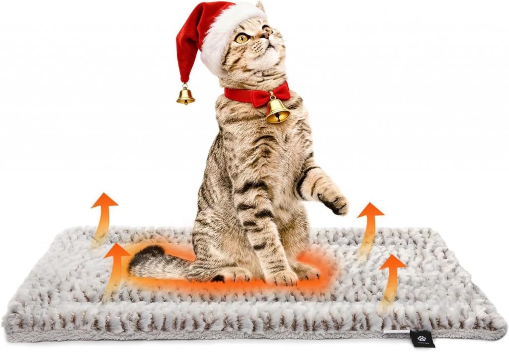 Mora Pets W&auml;rmedecke Katze Selbstheizende Katzendecke Selbstw&auml;rmend Decke f&uuml;r Katze Heizdecke Ohne Strom, Katzendecke Flauschig & Weich, Wendbar &ndash; Doppelter Komfort, 56 x 42 cm