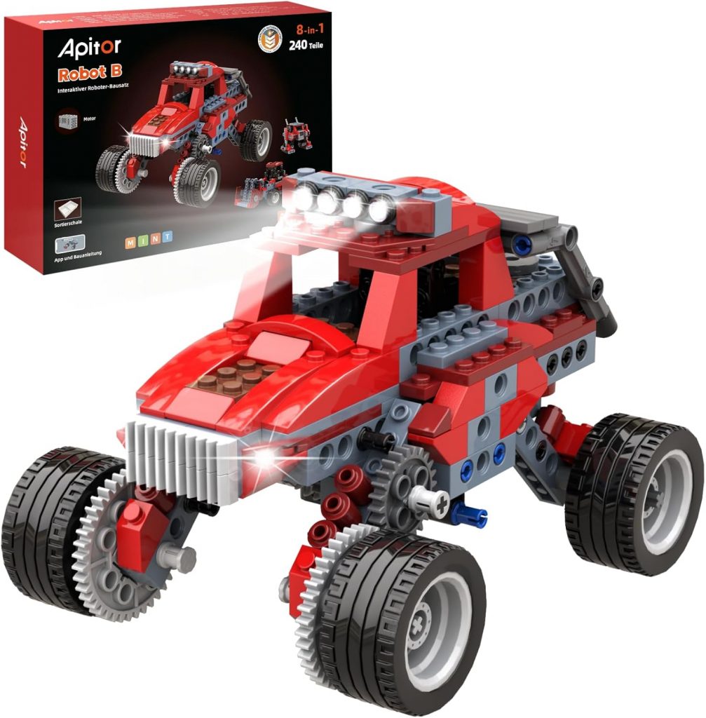 Apitor Robot G: Mint-Spielzeug für Mädchen 6-12 Jahre, 8-in-1 Zauberwelt-Roboterbausatz, Elektrischer Motor Inklusive, Ideal zum Geburtstag für Kinder (298 Teile)