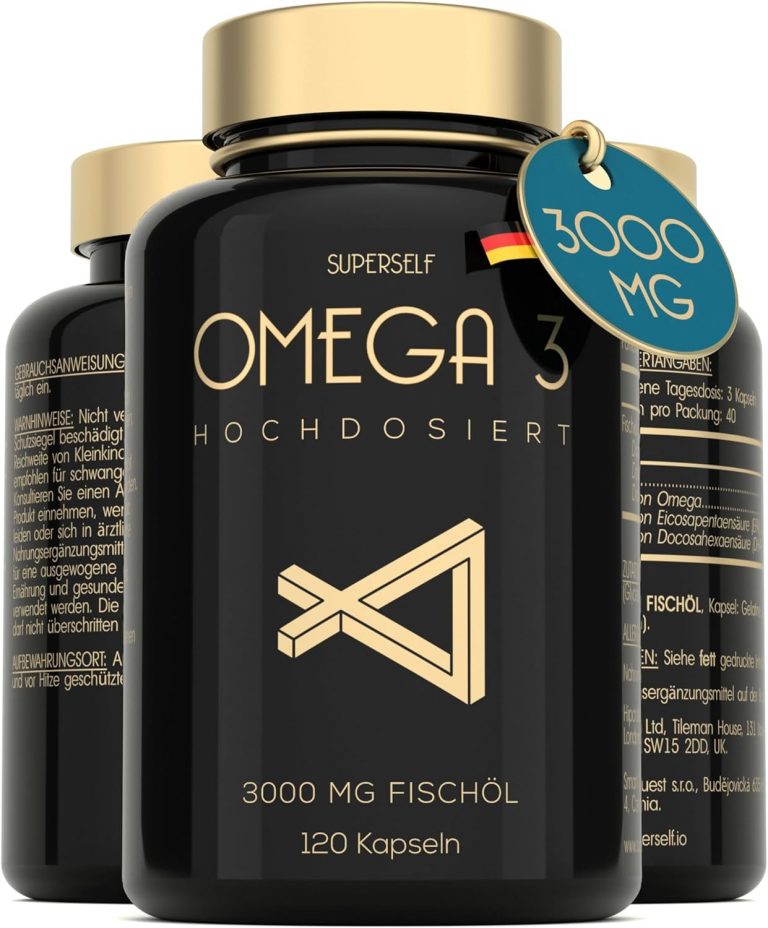 Omega 3 Kapseln Hochdosiert 3000mg - Premium Fischöl 120 Kapseln - Dreifache Wirkung - Hoher DHA & EPA Gehalt - Reines Omega 3 Öl aus Nachhaltigem Fischfang - Laborgeprüftes Fischöl Ohne Zusätze10.21€ statt 23.90€🏷️ Coupon anwenden➡️ https://www.amazon.de/dp/B086Q2Q2HK/?tag=preisfehlerheute-21