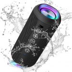 Ortizan Bluetooth Lautsprecher, Musikbox Bluetooth 5.3, Lautsprecher wasserdicht IPX7, RGB Licht, 30h Akku, Bass Boost, TWS Paarung, AUX, Micro SD, 3 EQ, Eingebautes Mikrofon für Reisen Camping