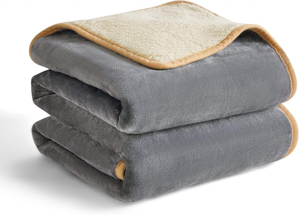 Lesure Wasserdichte Hundedecke für Große Hunde – 152x127cm Outdoor Sofaschutz aus Sherpa Fleece, Waschbar, Katzendecke Flauschig und Weich, Grau