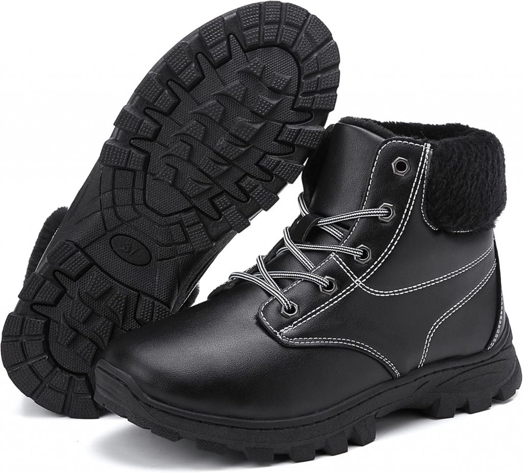 ricema Winterschuhe Damen Winterstiefel Warm Gefüttert Schneestiefel Leicht Wasserdicht Wanderschuhe Trekkingschuhe Rutschfest Stiefel Winter Boots,Schwarz 39 EU