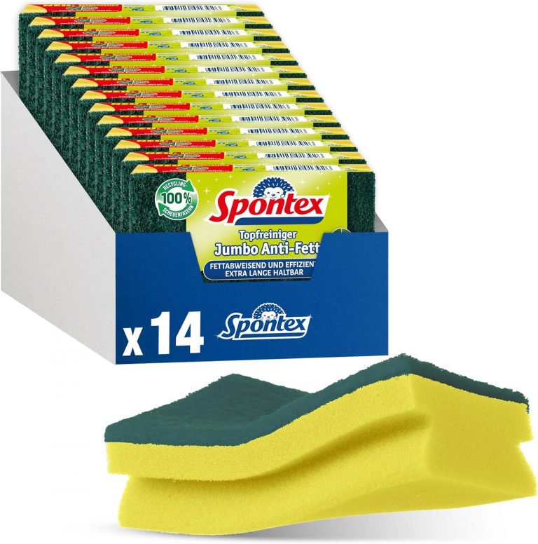 Spontex Jumbo Anti-Fett Topfreiniger, für große Flächen, mit fettabweisenden Recyclingfasern und Fussel Schutz, 14 Stück18,52€ statt 26,46€➡️ https://www.amazon.de/dp/B0D47JCCF6/?tag=preisfehlerheute-21