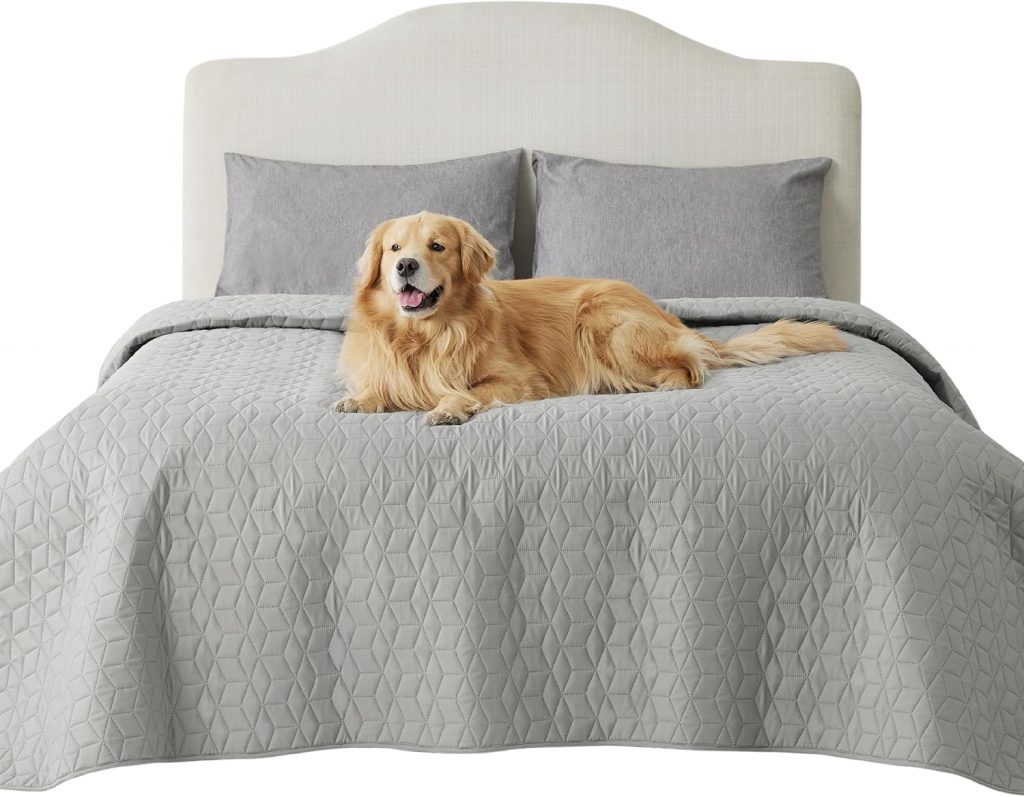 BEDSURE wasserdichte Hundedecke – 208×208 cm, Grau, Polyester, rutschfest, schmutzabweisend, für unterwegs und Zuhause