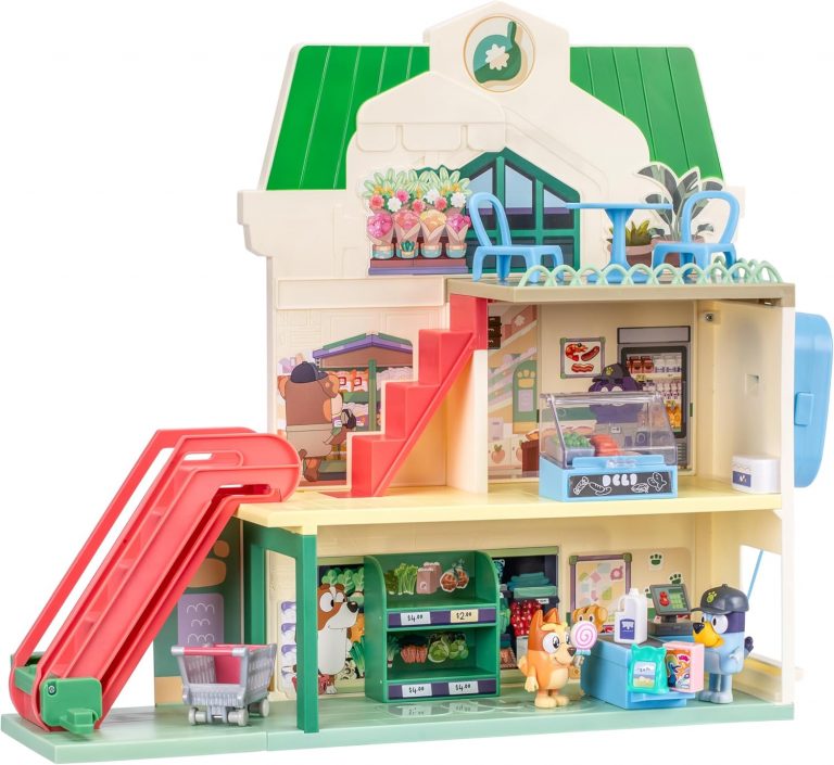 Blueys Supermarkt-Spielset, 3 Verschiedene Etagen mit exklusiven Bluey- & Bingo-Figuren. Mit funktionierender Rolltreppe, 24 Geräuschen, über 15 Zubehörteilen & Gegensprechanlage39,99€ statt 59,99€➡️ https://www.amazon.de/dp/B0DQ6R6CXX/?tag=preisfehlerheute-21