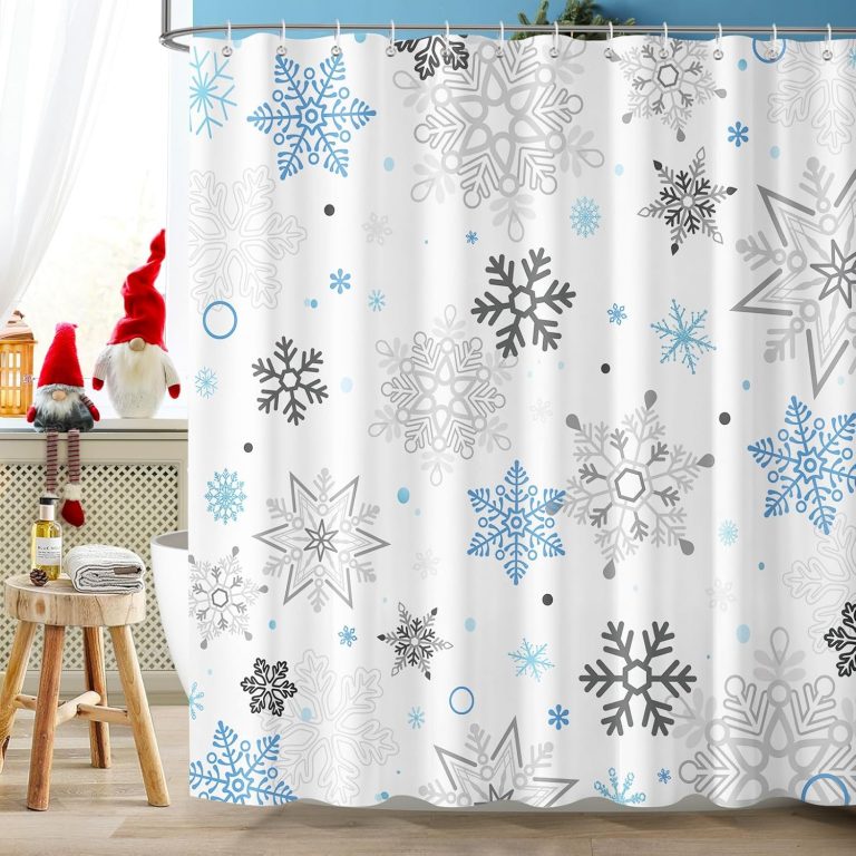 Dazzlewall Duschvorhang Weihnachten 180 x 180 cm, Blau Grau Weihnachten Winter Schneeflocke Stern Duschvorhänge, Wasserdicht Waschbar Anti-Schimmel Textil Badevorhang für Badezimmer mit 12 Haken3.71€ statt 12.97€➡️ https://www.amazon.de/dp/B0FNMNHZF5/?tag=preisfehlerheute-21