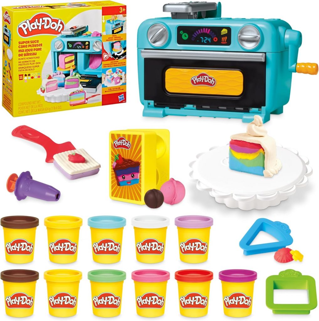 🤴 Play-Doh Bunte Konditorei mit Spielzeug-Ofen, Werkzeugen, Accessoires und 11 Dosen Knetmasse zum Formen, Backen und Dekorieren, Bastel-Set als Weihnachtsspielzeug für Mädchen und Jungen ab 4 Jahren