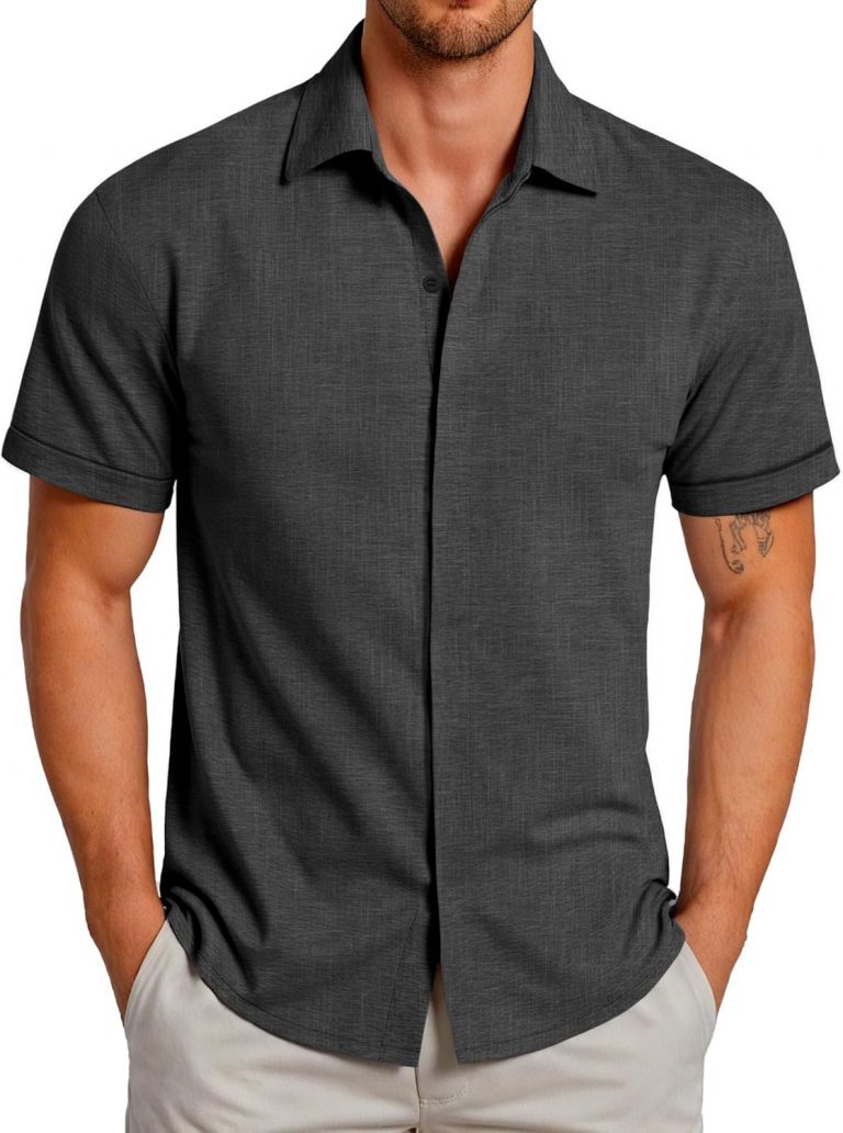 GLESTORE Hemden für Herren Hemd Kurzarm Button Down Freizeithemd Männer Regular Fit Shirt Schwarz XXL12,22€ statt 79,99€➡️ https://www.amazon.de/dp/B0DFM1BJC3/?tag=preisfehlerheute-21