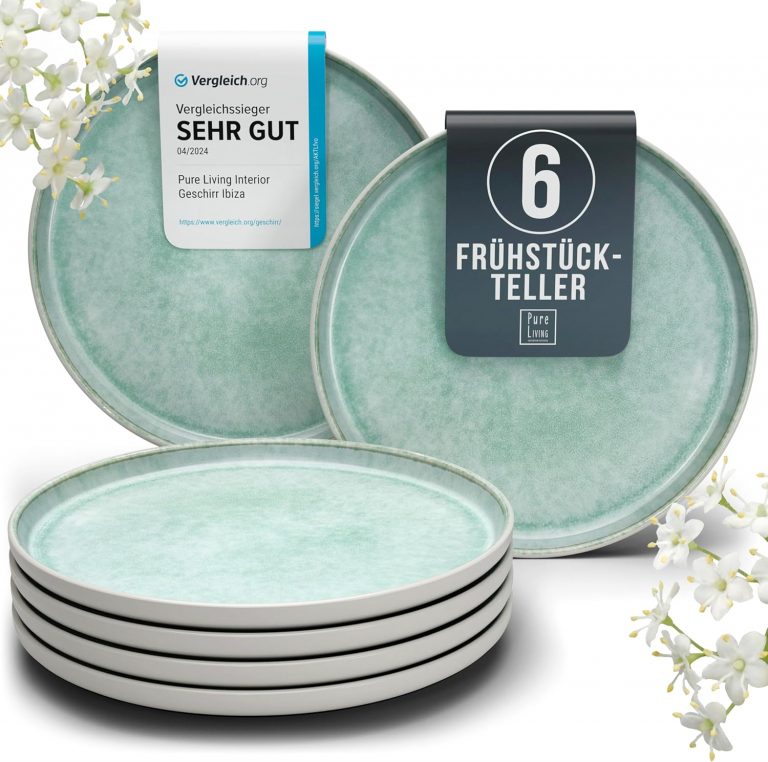 Steingut Frühstücksteller 6 Personen Ibiza TESTSIEGER, Traumhaftes Mediterranes Steingut Dessertteller Set, Kleine Teller, Salatteller - Pure Living in Türkis37,95€ statt 44,95€➡️ https://www.amazon.de/dp/B0CJFR5QLN/?tag=preisfehlerheute-21
