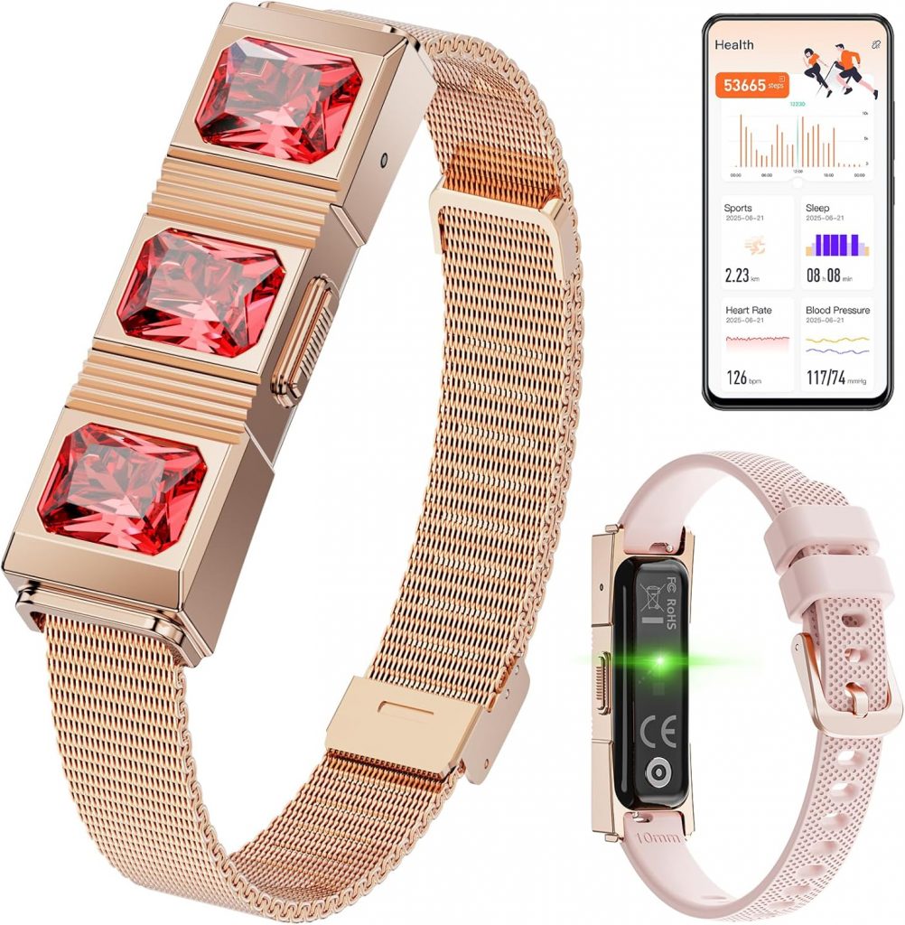 Mingtawn Smart-Armband für Damen, Gesundheits- und Fitness-Tracker, Schrittzähler/Blutsauerstoff/HRV/Schlaf-Tracking, modisches Rubin-Armband mit Nachrichten-/Anruferinnerung (Rosé Gold)14,99€ statt 99,99€➡️ https://www.amazon.de/dp/B0FCYG2SPR/?tag=preisfehlerheute-21