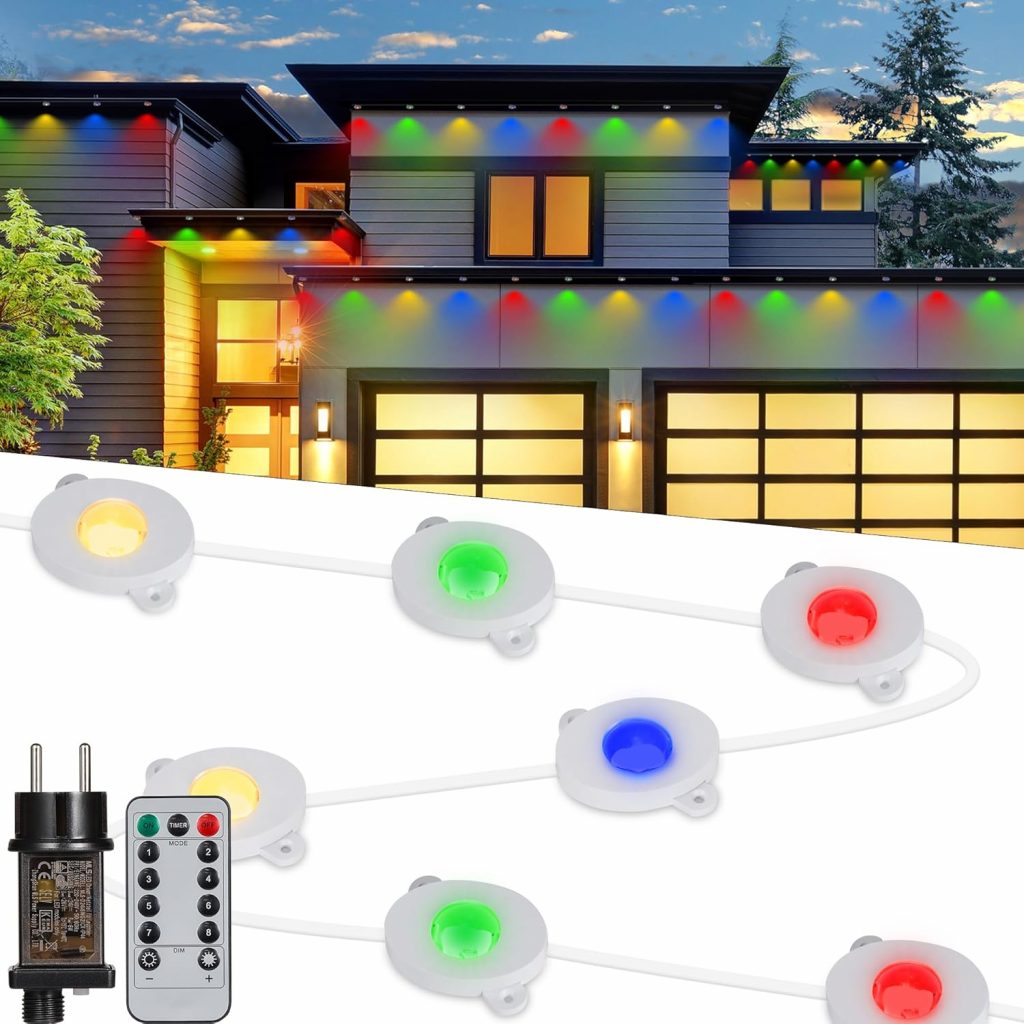 Tacobey Permanente Außenbeleuchtung Outdoor, 15M 36 LED Lichterkette Außen Trauflichter Strom, Weihnachtsbeleuchtung außen innen deko mit Fernbedienung, Timer, 8 Modi, Speicherfunktion – Bunt5.99€ statt 16.99€➡️ https://www.amazon.de/dp/B0DBL159NQ/?tag=preisfehlerheute-21