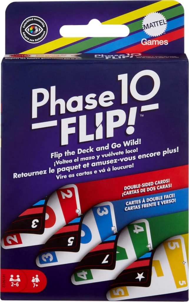 🤴 Mattel Games Phase 10 Flip Kartenspiel, Kartenspiel für die ganze Familie mit beidseitig bedruckten Karten, mit speziellen Farbphasen für 2 bis 6 Spieler, HYN129,94€ statt 15,99€ - 38,00 % 🔥🚚 Verkauft von Toys for Fun GmbH und Versand durch Amazon603 Bewertungen: 4.6 / 5.0 ⭐️⭐️⭐️⭐️⭐️🛒 zu Amazon https://www.amazon.de/dp/B0CPKJKXP1/?amp%3Btag=preisfehlerheute-21&tag=preisfehlerheute-21