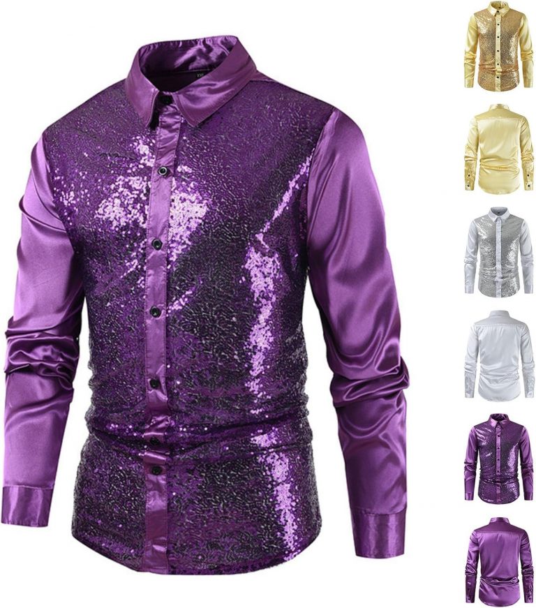 Generisch Pailletten Hemd Herren Oversized Party Silvester Fasching Glitzerhemd Disco Outfit Metallic Pailettenhemd Langarm Kostüme Männer Karneval Fashion Glitzer Einfarbig Herrenhemd Lila XXL34,98€ ➡️ https://www.amazon.de/dp/B0G4NCKQHT/?tag=preisfehlerheute-21