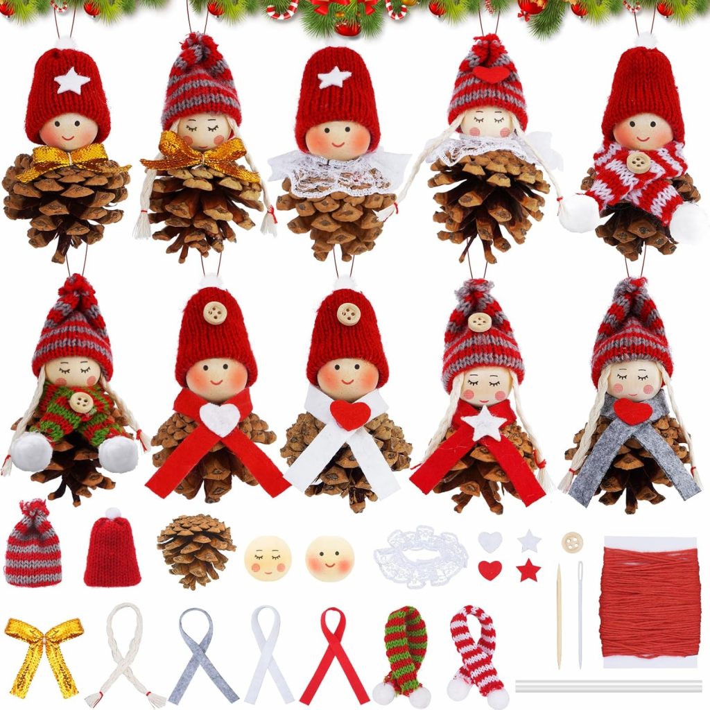 Weihnachtswichtel Anhänger Tannenzapfen, 10 Stück DIY Weihnachten Wichtelanhänger Bastelset mit Holzperlen Mützen Schals, Weihnachtsbaum Kleine Wichtel, Christbaumschmuck Anhänger Deko Wichtel Figuren11,60€ statt 26,99€⚡️ Blitzangebot nutzen➡️ https://www.amazon.de/dp/B0FMKGN455/?tag=preisfehlerheute-21