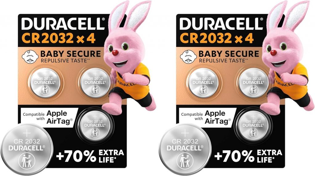 Duracell CR2032 Knopfzellen, CR 2032 Lithium Knopfzelle 3 V (Kombipackung mit 8 Stück), ideal für z.B. Autoschlüssel, Waagen, Fitnesstracker, medizinische Geräte
