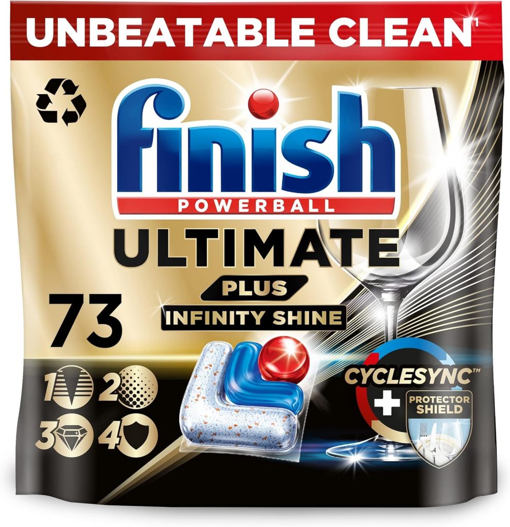 Finish Ultimate Plus Infinity Shine Spülmaschinentabs Bulk | Duft: frisch | 73 Spülmaschinentabs | Für eine hervorragende Reinigung & Diamantglanz12.66€