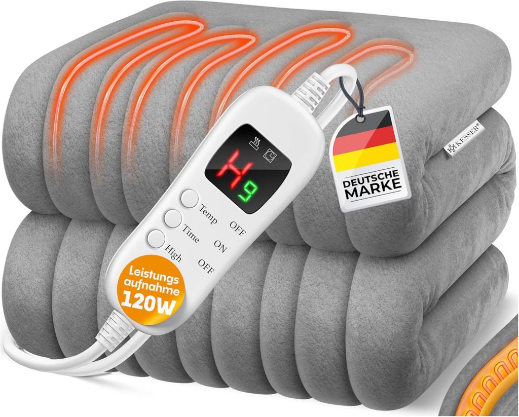 👑 KESSER® Heizdecke aus Plüsch 180x130cm Grau TÜV SÜD GS geprüft | elektrische Wärmedecke mit Timer Abschaltautomatik | Kuscheldecke Decke | 9 Temperaturstufen | waschbar bis 40°C | Digitalanzeige34,79€ statt 69,80€ – 51,0 🔥🚚 Verkauft und Versand durch WMK Trading GmbH1,193 Bewertungen: 4.3 / 5.0 ⭐️⭐️⭐️⭐️🛒 zu Amazon https://www.amazon.de/dp/B08LN2NCW6/?th=1&tag=preisfehlerheute-21#038;psc=1&tag=preisfehlerheute-21
