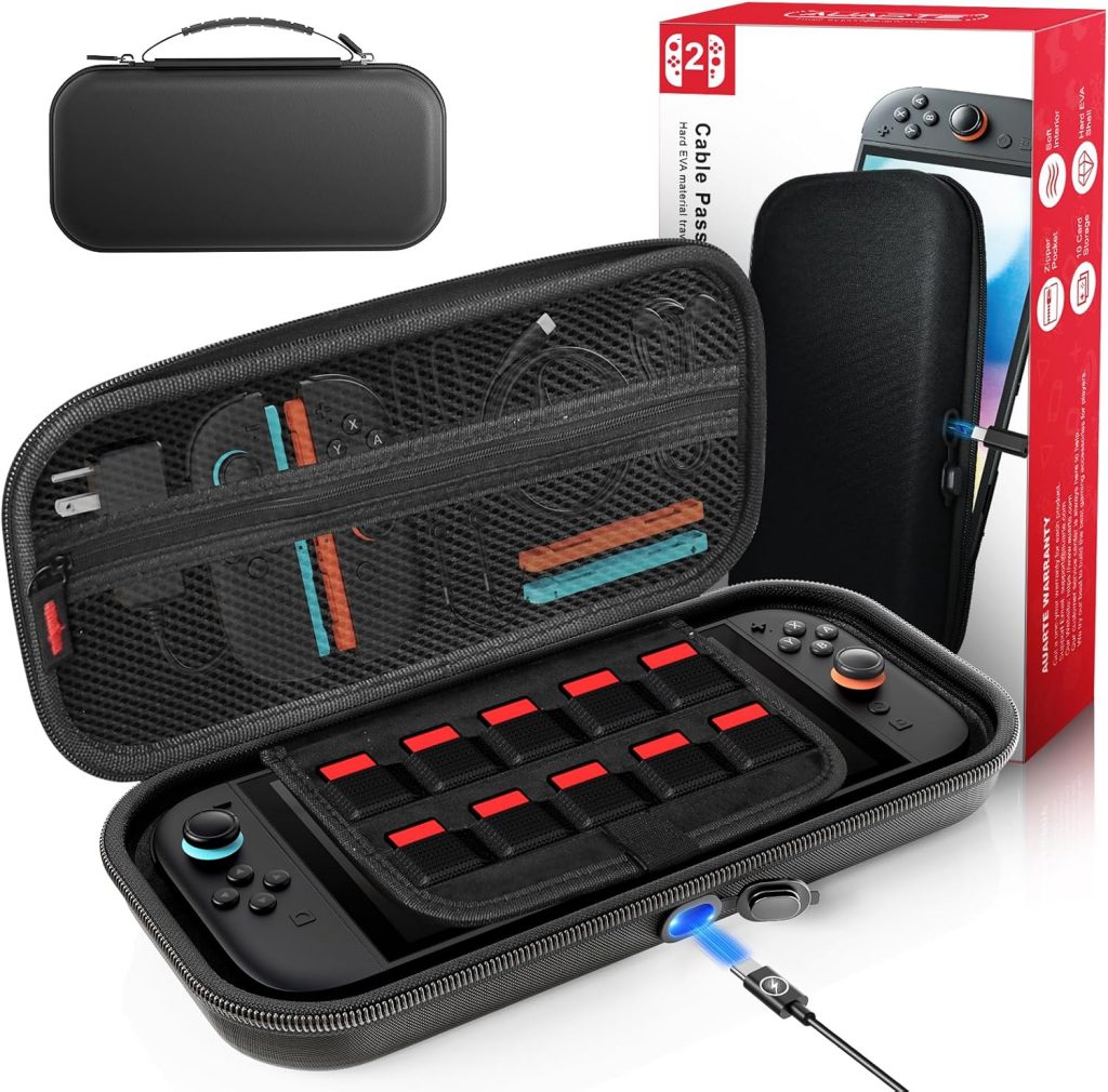 [Ladung Innen] Tragetasche für Nintendo Switch 2 (2025)/ Alle Switch 1 Konsole, Harte Tragbare Eva Reise-Tasche für Nintendo Switch Zubehör Skins und 10 Spielkarten (Kabel Nicht Enthalten)13,99€ statt 19,99€➡️ https://www.amazon.de/dp/B0F59SX4HZ/?tag=preisfehlerheute-21