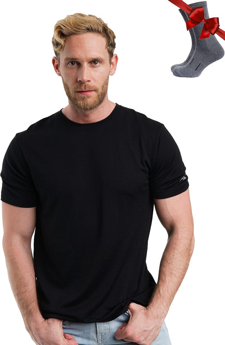Premium Merino Shirt Herren Kurzarm - Thermooberteile 100% Merino Unterwäsche Herren + Wanderwollsocken (XX-Large, Black Ink)36,99€ statt 61,99€➡️ https://www.amazon.de/dp/B09P5D36PB/?tag=preisfehlerheute-21