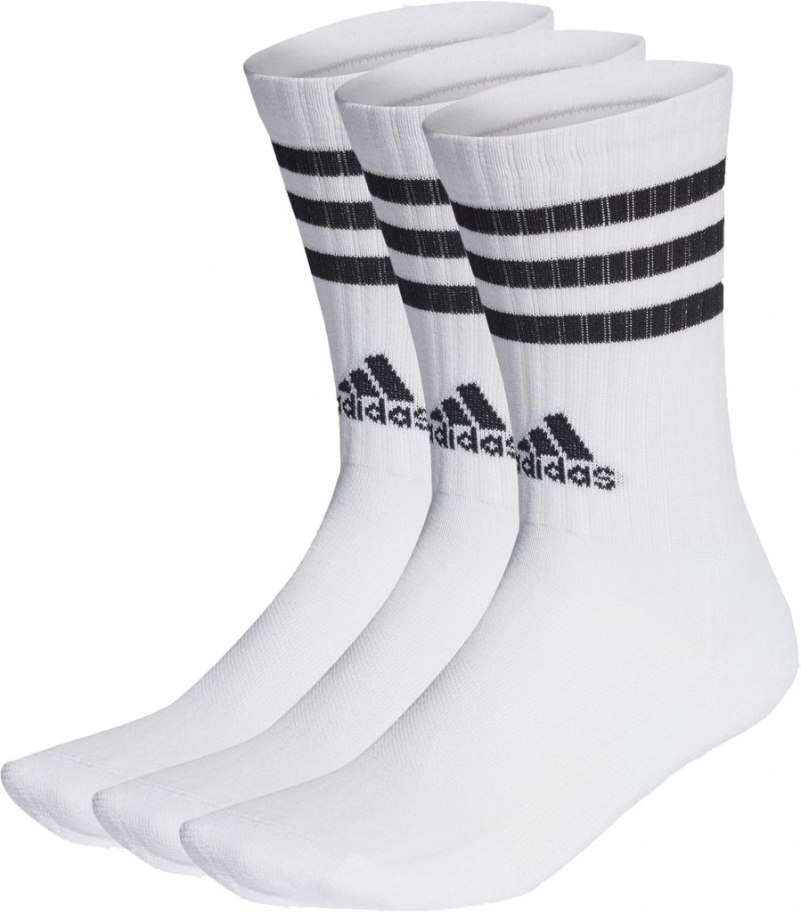 adidas Unisex 3-Stripes Cushioned Crew Socks 3 Pairs