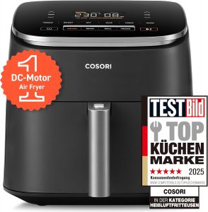 👑 Cosori Turboblaze Airfryer Heißluftfritteuse, 9-in-1 Air Fryer XXL 6L, leiser DC Motor mit 5 Geschwindigkeitsstufen, Grillen, Backen, Gären, Dehydrieren, Tiefkühlen, 87 Rezepte, 64% energiesparend99,98€ statt 139,99€ - 29,00 % 🔥🚚 Verkauft durch Amazon und Versand durch Amazon13,675 Bewertungen: 4.8 / 5.0 ⭐️⭐️⭐️⭐️⭐️🛒 zu Amazon https://www.amazon.de/dp/B0DJ6ZPS3Y/?th=1&%3Bpsc=1&%3Btag=preisfehlerheute-21&tag=preisfehlerheute-21