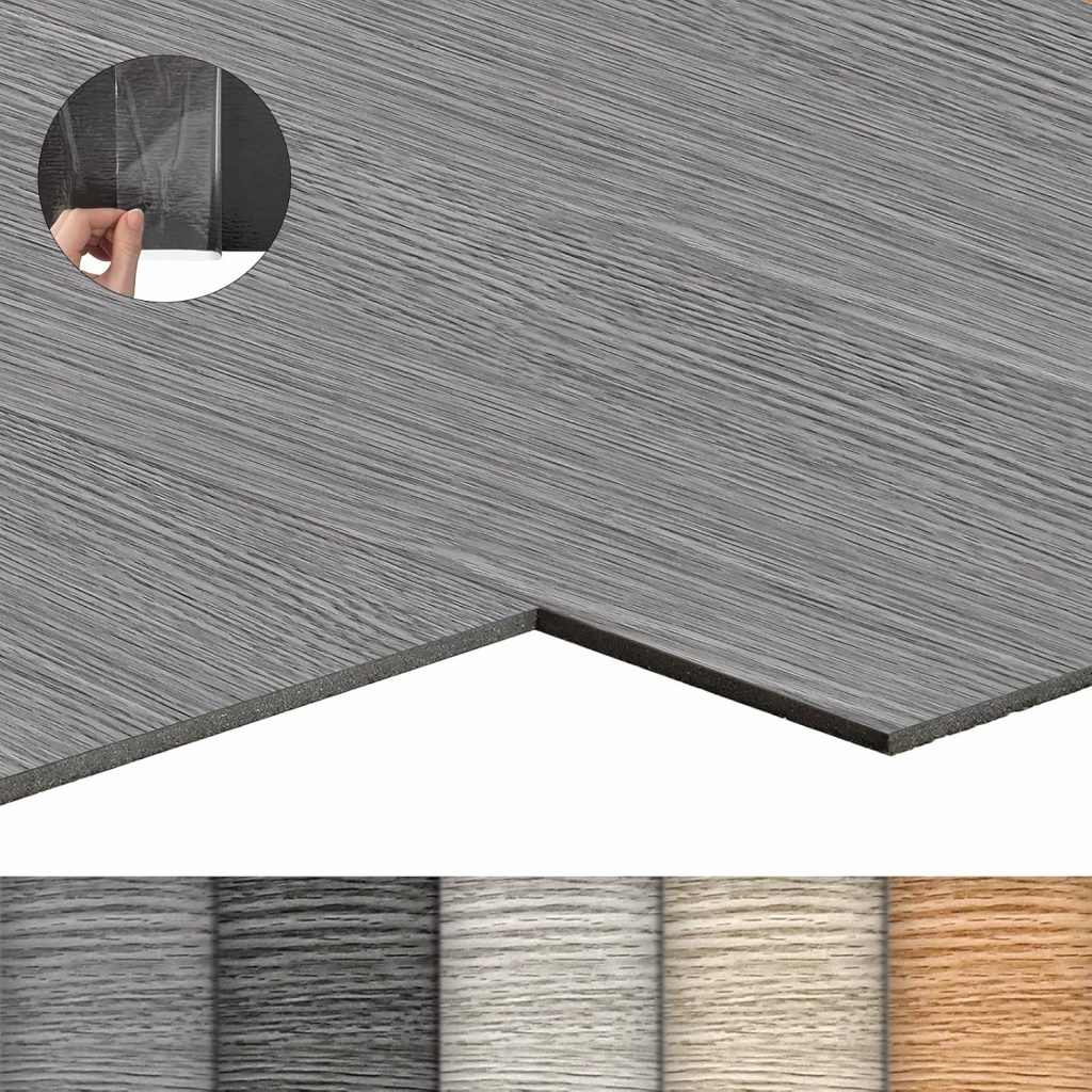 LZQ PVC Bodenbelag Vinylboden Selbstklebend mit Holz-Effekt, 18 Vinyl Fliesen 2,51m² Bodenfliesen Selbstklebend…
