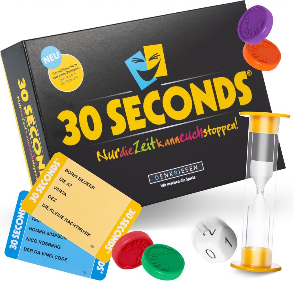 👑 DENKRIESEN – 30 Seconds® – Nur die Zeit kann euch stoppen! | Ab 12 Jahren | 3+ Spieler | Brettspiel | Partyspiele für Erwachsene | Familienspiele | Bis zu 16 Spieler | 2400 Begriffe