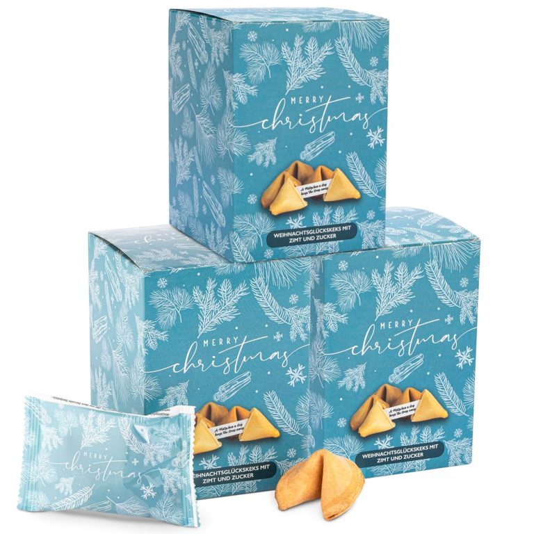 FOOD crew 30x Weihnachtsglückskekse mit Zimt Geschmack – Glückskekse Weihnachten - Süßigkeiten - Gebäck Einzeln Verpackt mit deutschen Sprüchen - Vegan - Made in Germany14,99€ statt 19,99€➡️ https://www.amazon.de/dp/B0C3VYMZMR/?tag=preisfehlerheute-21