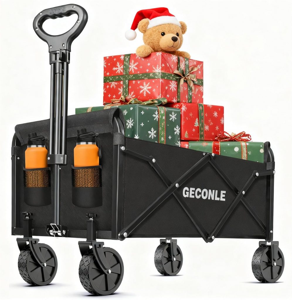 Bollerwagen faltbar Handwagen mit Getr&auml;nkehalter 100L 100KG Transportwagen Gartenwagen Strandwagen f&uuml;r Alle Gel&auml;nde Draussen Einkaufen f&uuml;r Garten Camping Festival29.99&euro;