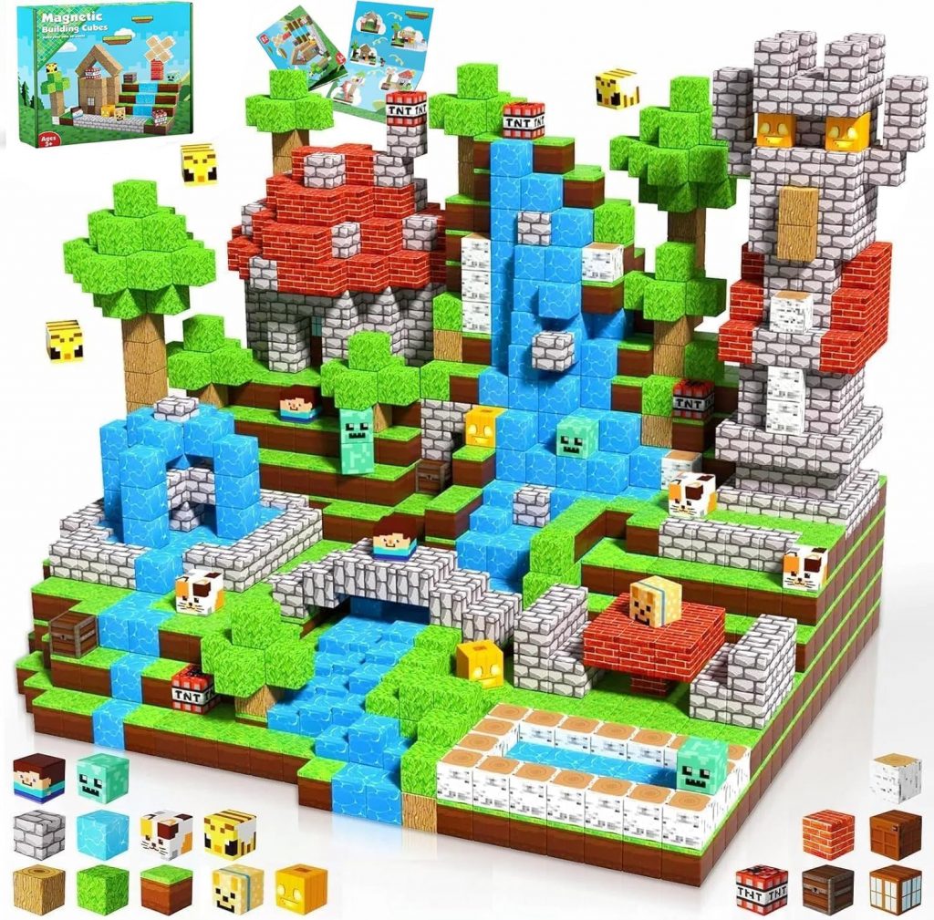 Magnetische Bausteine Magnetblöcke – BAU Deinen Eigenen Zauberwald mit Waldtieren, Elfen & Abenteuern! Kreatives Spielzeug ab 4 5 6 7 Jahren für Jungen & Mädchen