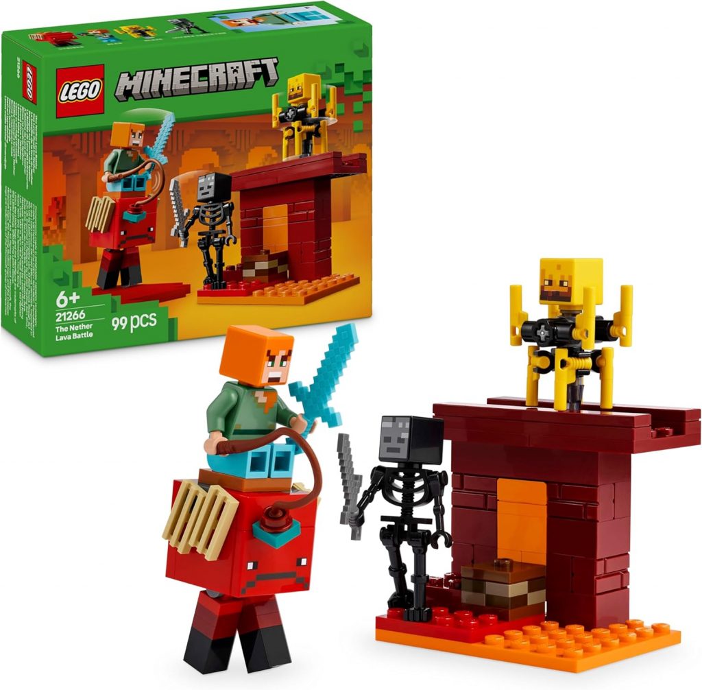 🤴 LEGO Minecraft Das Lava-Duell im Nether &ndash; Interaktives Spielzeug mit Alex Figur, Skelett, Lohe und Schreiter &ndash; Gamer Spielset &ndash; Gaming Geschenk f&uuml;r Jungen und M&auml;dchen ab 6 Jahren &ndash; 2