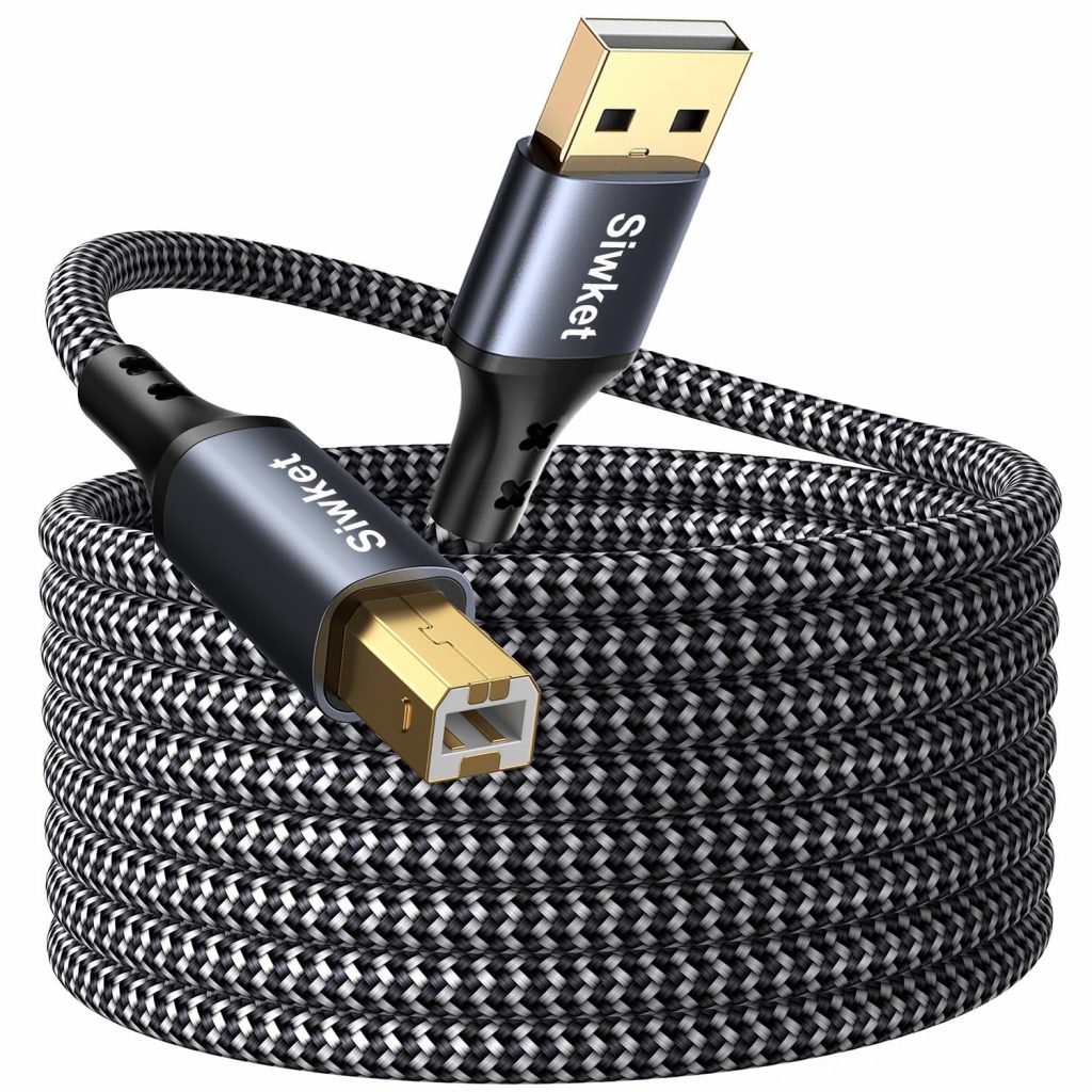 Siwket USB Druckerkabel 5M, USB A auf B Drucker Kabel,USB 2.0 Typ B Kabel Hochgeschwindigkeits-Scanner kompatibel…