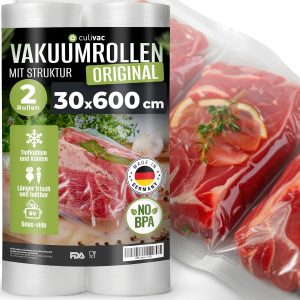 culivac 2 Folienrollen 30x600cm Vakuumrollen Original f&uuml;r Vakuumierer Vakuumierger&auml;t Folienschwei&szlig;ger&auml;t BPA-frei Vakuumierfolie Rolle Vakuumierbeutel Vakuumierrollen Folienbeutel Vakuumbeutel Rolls14,42&euro; statt 19,99&euro;➡️ https://www.amazon.de/dp/B01M5JFWV3/?tag=preisfehlerheute-21