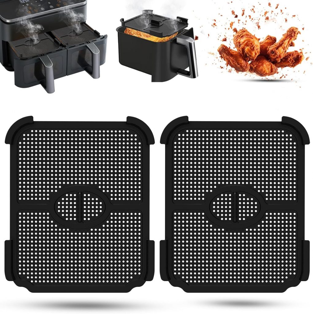 2 Stück Spritzschutz für Cosori Airfryer 8,5L/ Dual Blaze TwinFry 10L, Silikon Spritzschutz für Heißluftfritteuse Zubehör, Airfryer Zubehör für Cosori CAF-R901-AEU 8,5L (CAF-R901)