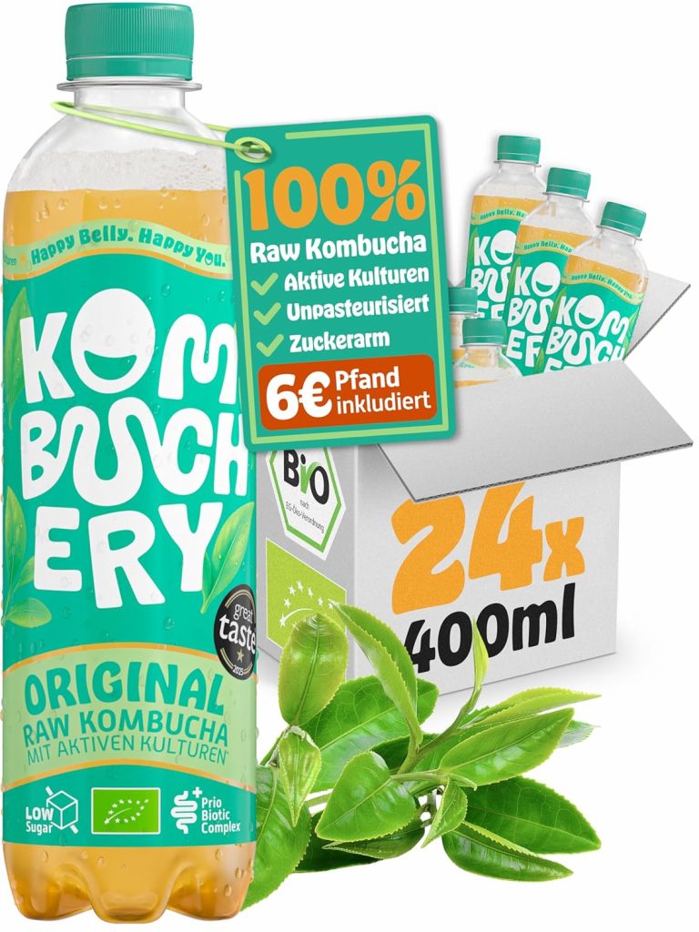 KOMBUCHERY® Original Raw Kombucha BIO | 24 x 400ml | Fermentierter Tee mit aktiven Darm-Kulturen | Zuckerarm & Kalorienarm | Unpasteurisiert, PrioBiotic, Vegan, Testsieger | inkl. 6€ PFAND11.99€ statt 65.99€➡️ https://www.amazon.de/dp/B0FF273GC6/?tag=preisfehlerheute-21