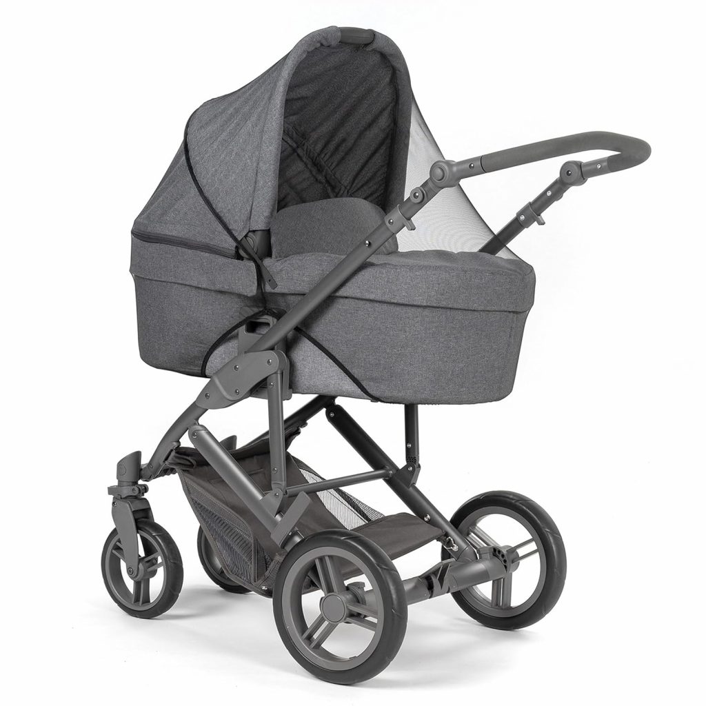 Reer Universal Insektenschutz für größere Babywannen, passend für Kinderwagen, Buggys, Sportwagen, Schwarz, extra groß, 8