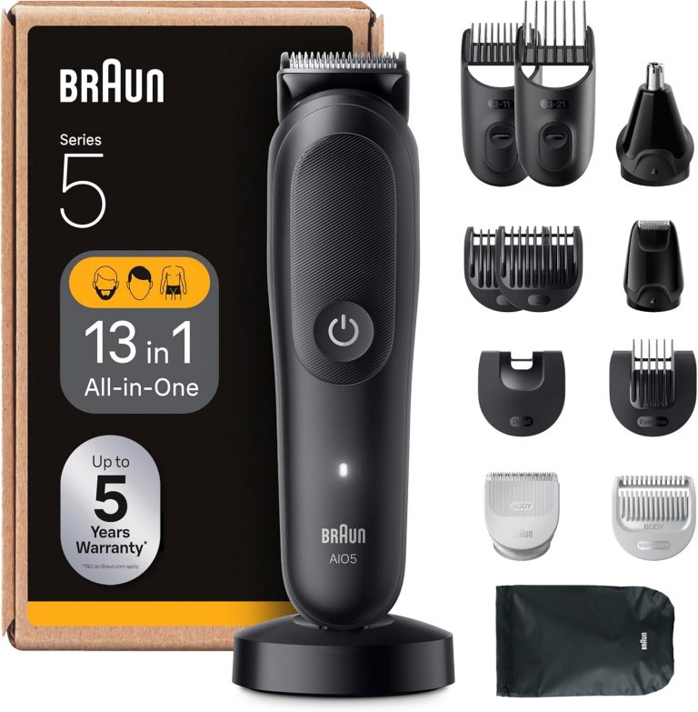 👑 Braun All-in-One Series 5, 13-in-1 Multigroom, Barttrimmer, Nasenhaartrimmer, Haarschneidemaschine für Gesicht, Kopf und Körper, 120 Min Akku, 14 Längen (3–21 mm), Wasserdicht, AIO5565, Schwarz41,99€ statt 66,31€ - 37,00 % 🔥🚚 Verkauft durch Amazon und Versand durch Amazon3,267 Bewertungen: 4.3 / 5.0 ⭐️⭐️⭐️⭐️🛒 zu Amazon https://www.amazon.de/dp/B0DQWQJ1MY/?amp%3Btag=preisfehlerheute-21&amp%3Bth=1&amp%3Bpsc=1&tag=preisfehlerheute-21