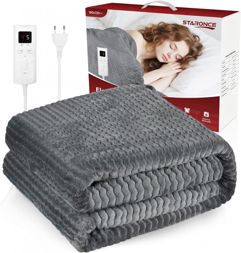 staronce Heizdecke 180×130 cm – 9 Heizstufen & Abschaltautomatik mit Überhitzungsschutz – Maschinenwaschbare &…
