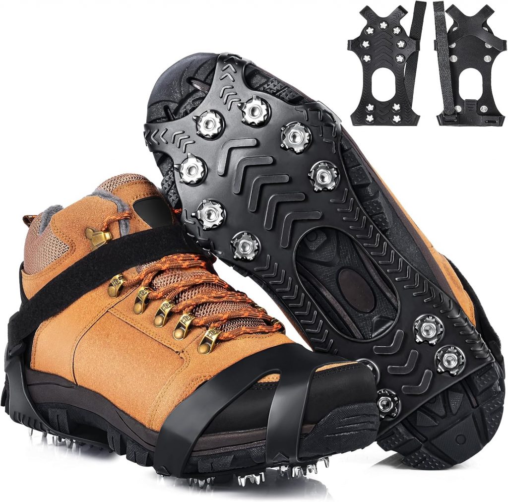 HONYAO Steigeisen, Grödel Steigeisen für Bergschuhe Wanderschuhe, Spikes Schuhe für Mann Frau, Edelstahl Anti-Rutsch Schuhspikes für Gehen Wandern Trekking Eisfischen Winter Outdoor, M16,56€ statt 24,99€➡️ https://www.amazon.de/dp/B0FPM9T9PF/?tag=preisfehlerheute-21