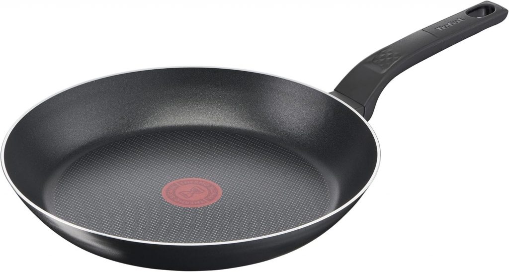 🤴 Tefal Easy Cook & Clean Bratpfanne 28 cm, Antihaftbeschichtung, Thermo-Signal bei idealer Brattemperatur, NICHT induktionsgeeignet, gleichmäßige Hitzeverteilung, Made in France, B5550