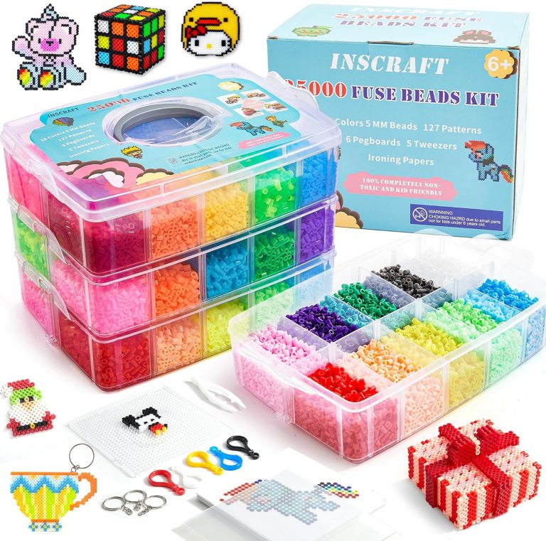 Bügelperlen, Inscraft 25000 teiliges Bügelperlen Set 26 Farben 5 MM, mit 4 großen Steckplatten, 1 Steckplatte in Herz Form, 1 Steckplatten in Blumen Form, Bügelpapier, Pinzette, bügelperlen weihnachte29,69€ statt 32,99€➡️ https://www.amazon.de/dp/B07TRZM49W/?tag=preisfehlerheute-21