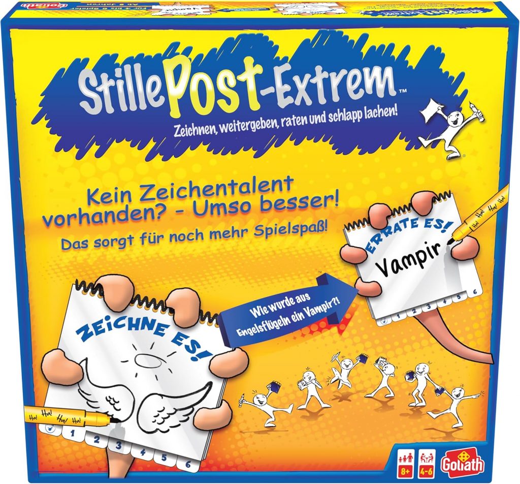 🤴 Goliath, STILLE POST EXTREM, Gesellschaftsspiel für Erwachsene und Kinder ab 8 Jahren, Lustiges und Schnelles Zeichenspiel, Für Familie oder Freunde, Brettspiele, 4 bis 6 Spieler, 20 Min20,02€ statt 29,99€ – 34,0 🔥🚚 Verkauft durch Amazon und Versand durch Amazon2,213 Bewertungen: 4.7 / 5.0 ⭐️⭐️⭐️⭐️⭐️🛒 zu Amazon https://www.amazon.de/dp/B07W7GVXJ9/?tag=preisfehlerheute-21