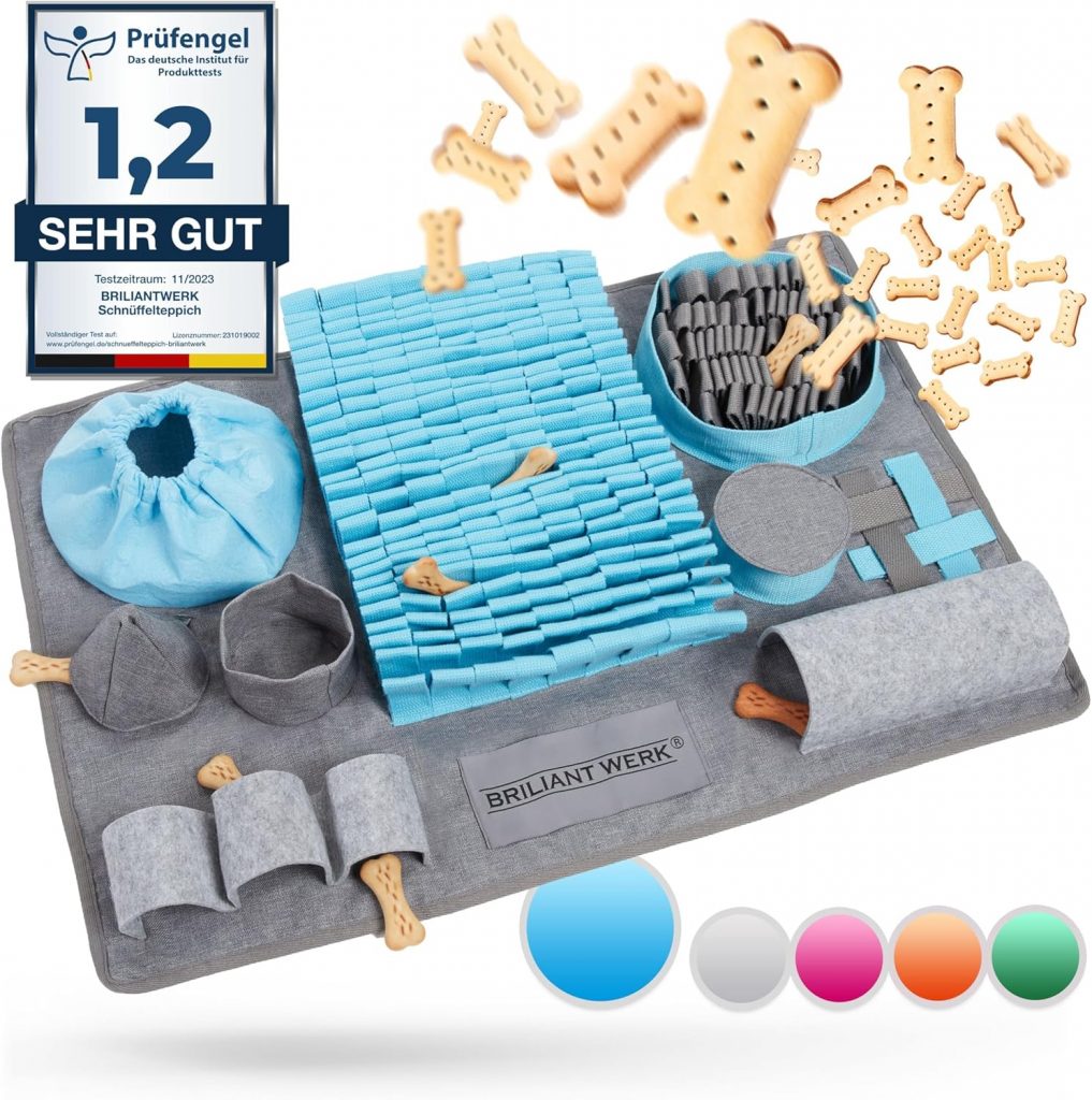 Briliantwerk®️ Schnüffelteppich Hund – Extrem widerstandsfähiges Material – 10 Trainingselemente und 3 Schwierigkeitsstufen – Das Intelligenzspielzeug für Hunde jeder Größe (Blau)29,95€ statt 44,95€➡️ https://www.amazon.de/dp/B09HS991ST/?tag=preisfehlerheute-21