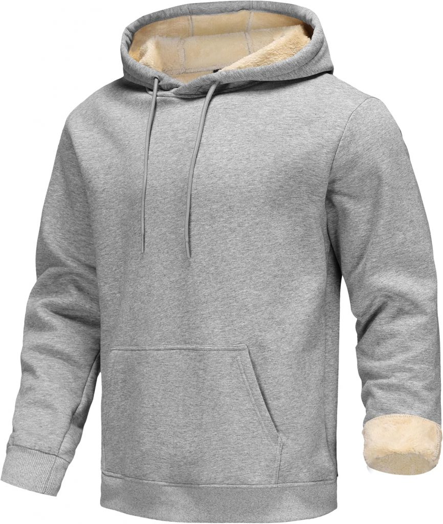 Sweatjack mit Kapuze Gefüttert Winter Kapuzenpullover Reißverschluss Warm Fleece Hoodie Zip Männer Winterjack (Loose Fit)
