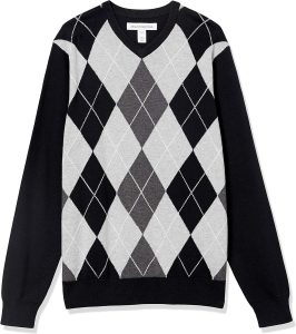 Amazon Essentials Herren V-Ausschnitt Pullover 100% Baumwolle Regular Fit (Erhältlich In Groß und Schwer), Schwarz Rauten, M12,84€ statt 20,90€➡️ https://www.amazon.de/dp/B086LKQVVY/?tag=preisfehlerheute-21