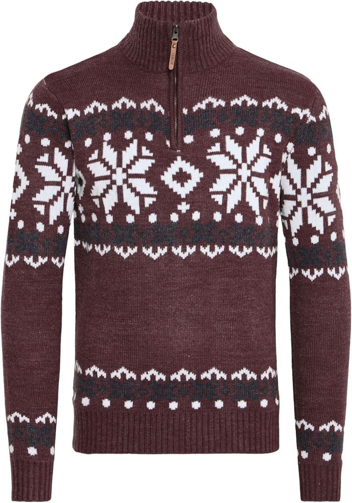 Solid SDNorwin Herren Strickpullover Troyer Grobstrick Pullover mit Stehkragen Regular fit