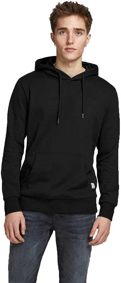 JACK & JONES Herren Jjebasic Noos Hooded Sweatshirt, Schwarz, XXL EU
