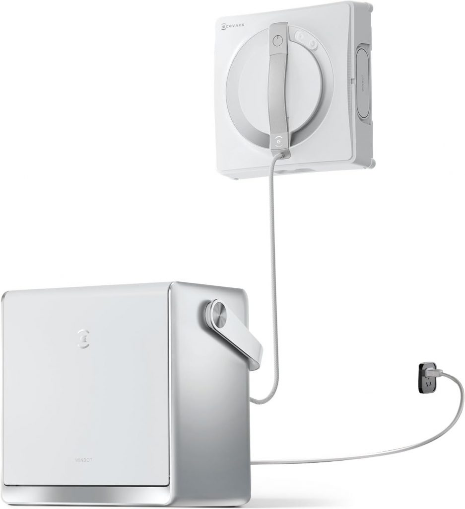 ECOVACS WINBOT W2 PRO Omni Fensterputzroboter mit 6-in-1 Multifunktionsstation, Aufladen im Betrieb, 3-Düsen-Sprühkopf, 12-Stufen-Schutz, Win-SLAM 4.0 Pfadplanung, Weiß2€