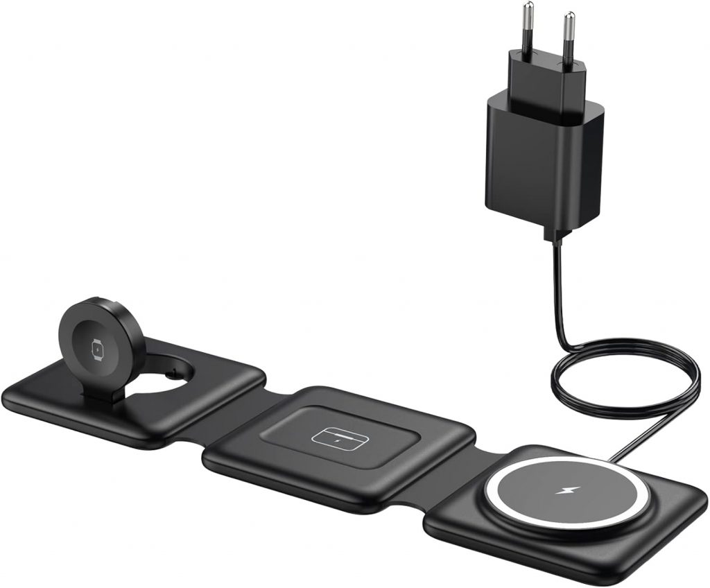 Mag-Safe Ladestation Für iPhone Wireless Charger – 3 in 1 Faltbare Kabelloses Ladegerät Kompatibel mit iPhone 16 15…