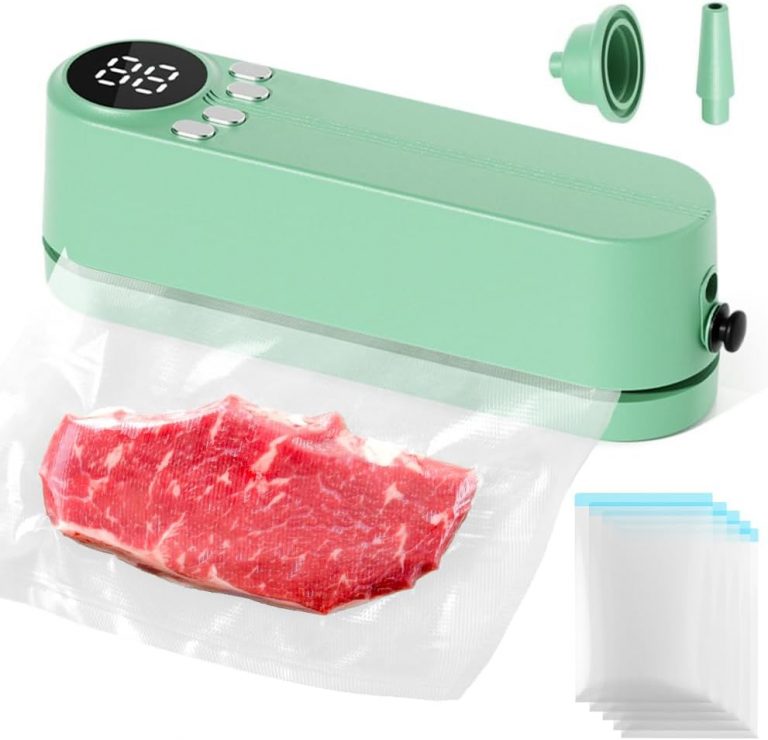 Mini Vakuumierer, Tragbar 3-in-1 Vakuumiergerät, Kabellos Wiederaufladbar Folienschweißgerät mit 60 KPA Vakuum, Inflator & Luftabsaugadapter für Snackkonservierung und Lebensmittelaufbewahrung8.99€ ➡️ https://www.amazon.de/dp/B0FB8YQMBW/?tag=preisfehlerheute-21